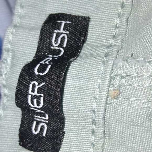 Silver Crush Olive Green Jeans with Holes Down Leg Size 21/22 - Picture 5 of 5